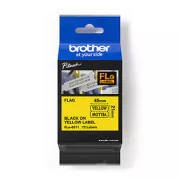 Brother Original-Etikettendruckerband, Brother, FLE-6511, schwarzer Druck/gelbe Rückseite, unlaminiert, 21mm, 45mm x 10.5mm, 72 Stück
