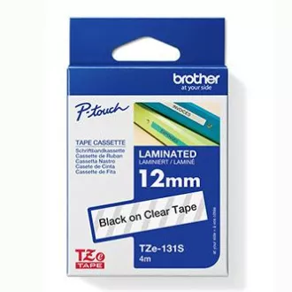 Brother Original-Farbband für Etikettendrucker, Brother, TZE-131S, schwarzer Druck/durchsichtiges Trägermaterial, laminiert, 4m, 12mm Brother Original-Farbband für Etikettendrucker, Brother, TZE-131S, schwarzer Druck/durchsichtiges Trägermaterial, laminiert, 4m, 12mm