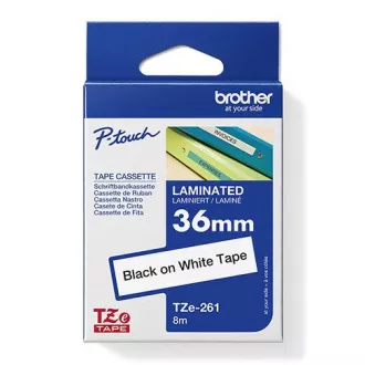 Brother Original Farbband für Etikettendrucker, Brother, TZE-261, schwarzer Druck/weißes Trägermaterial, laminiert, 8m, 36mm Brother Original Farbband für Etikettendrucker, Brother, TZE-261, schwarzer Druck/weißes Trägermaterial, laminiert, 8m, 36mm