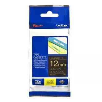 Brother Original-Farbband für Etikettendrucker, Brother, TZE-334, goldener Druck/schwarzes Trägermaterial, laminiert, 8m, 12mm Brother Original-Farbband für Etikettendrucker, Brother, TZE-334, goldener Druck/schwarzes Trägermaterial, laminiert, 8m, 12mm