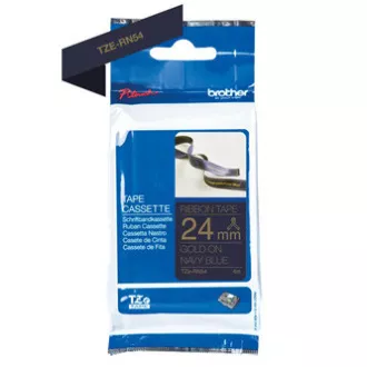 Brother Original-Farbband für Etikettendrucker, Brother, TZE-RN54, goldfarbener Druck/dunkelblaues Trägermaterial, Textil, 4m, 24mm Brother Original-Farbband für Etikettendrucker, Brother, TZE-RN54, goldfarbener Druck/dunkelblaues Trägermaterial, Textil, 4m, 24mm