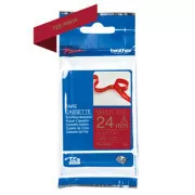 Brother Original Farbband für Etikettendrucker, Brother, TZE-RW54, Golddruck / weinrotes Trägermaterial, Textil, 4m, 24mm