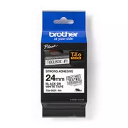 Brother Original-Farbband für Etikettendrucker, Brother, TZE-S251, schwarzer Druck/weißes Trägermaterial, laminiert, 8m, 24mm, stark haftend