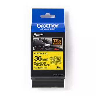 Brother Original-Farbband für Etikettendrucker, Brother, TZE-FX661, schwarzer Druck/gelbe Rückseite, laminiert, 8m, 36mm, flexibel Brother Original-Farbband für Etikettendrucker, Brother, TZE-FX661, schwarzer Druck/gelbe Rückseite, laminiert, 8m, 36mm, flexibel