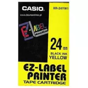 Casio Original-Farbband für Etikettendrucker, Casio, XR-24YW1, schwarzer Druck/gelbes Trägermaterial, unlaminiert, 8m, 24mm
