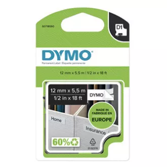 Dymo original Etikettendrucker Farbband, Dymo, 16959, S0718060, schwarzer Druck/weißes Trägermaterial, 5,5m, 12mm, D1, spezial - permanent Dymo original Etikettendrucker Farbband, Dymo, 16959, S0718060, schwarzer Druck/weißes Trägermaterial, 5,5m, 12mm, D1, spezial - permanent