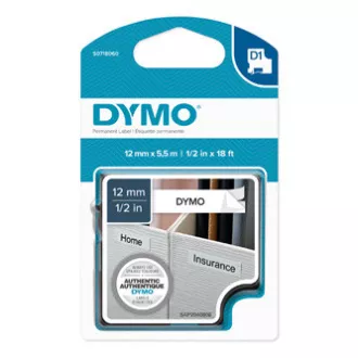 Dymo original Etikettendrucker Farbband, Dymo, 16959, S0718060, schwarzer Druck/weißes Trägermaterial, 5,5m, 12mm, D1, spezial - permanent Dymo original Etikettendrucker Farbband, Dymo, 16959, S0718060, schwarzer Druck/weißes Trägermaterial, 5,5m, 12mm, D1, spezial - permanent
