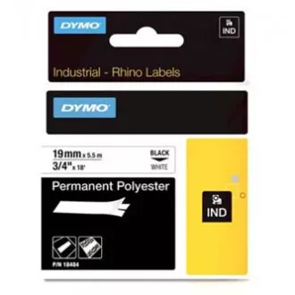 Dymo original Etikettendruckerband, Dymo, 18484, schwarzer Druck/weißes Trägermaterial, 5,5 m, 19 mm, RHINO permanentes Polyester D1 Dymo original Etikettendruckerband, Dymo, 18484, schwarzer Druck/weißes Trägermaterial, 5,5 m, 19 mm, RHINO permanentes Polyester D1