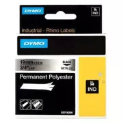Dymo Original-Etikettendruckerband, Dymo, 18487, schwarzer Druck/Metallic-Träger, 5,5 m, 19 mm, RHINO permanentes Polyester D