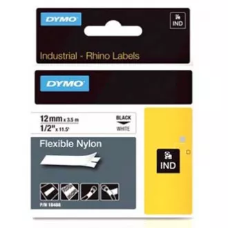 Dymo original Etikettendruckerband, Dymo, 18488, schwarzer Druck/weißes Trägermaterial, 3,5m, 12mm, RHINO Nylon flexibel Dymo original Etikettendruckerband, Dymo, 18488, schwarzer Druck/weißes Trägermaterial, 3,5m, 12mm, RHINO Nylon flexibel