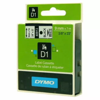Dymo Original Farbband für Etikettendrucker, Dymo, 40913, S0720680, schwarzer Druck/weißes Trägermaterial, 7m, 9mm, D1 Dymo Original Farbband für Etikettendrucker, Dymo, 40913, S0720680, schwarzer Druck/weißes Trägermaterial, 7m, 9mm, D1