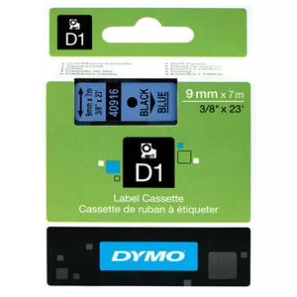 Dymo Original Farbband für Etikettendrucker, Dymo, 40916, S0720710, schwarzer Druck/blaues Trägermaterial, 7m, 9mm, D1 Dymo Original Farbband für Etikettendrucker, Dymo, 40916, S0720710, schwarzer Druck/blaues Trägermaterial, 7m, 9mm, D1