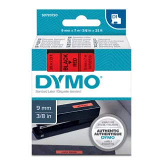 Dymo original Etikettendrucker Farbband, Dymo, 40917, S0720720, schwarzer Druck/rotes Trägermaterial, 7m, 9mm, D1