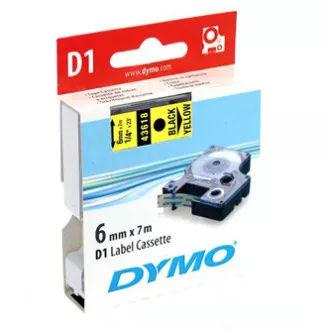 Dymo Original-Farbband für Etikettendrucker, Dymo, 43618, S0720790, schwarzer Druck/gelbes Trägermaterial, 7m, 6mm, D1