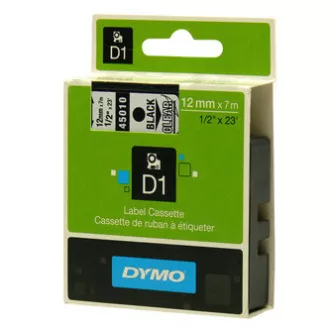 Dymo Original Farbband für Etikettendrucker, Dymo, 45010, S0720500, schwarzer Druck/transparentes Trägermaterial, 7m, 12mm, D1