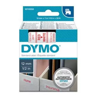 Dymo original Etikettendrucker Farbband, Dymo, 45015, S0720550, roter Druck/weißes Trägermaterial, 7m, 12mm, D1 Dymo original Etikettendrucker Farbband, Dymo, 45015, S0720550, roter Druck/weißes Trägermaterial, 7m, 12mm, D1