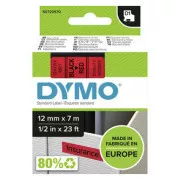 Dymo Original Farbband für Etikettendrucker, Dymo, 45017, S0720570, schwarzer Druck/rotes Trägermaterial, 7m, 12mm, D1
