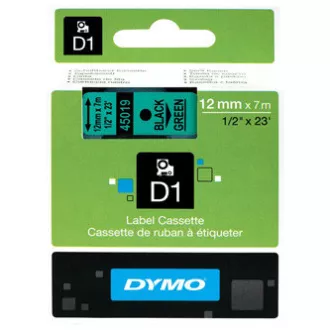 Dymo Original Farbband für Etikettendrucker, Dymo, 45019, S0720590, schwarzer Druck/grünes Trägermaterial, 7m, 12mm, D1 Dymo Original Farbband für Etikettendrucker, Dymo, 45019, S0720590, schwarzer Druck/grünes Trägermaterial, 7m, 12mm, D1