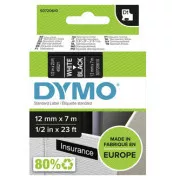 Dymo Original Farbband für Etikettendrucker, Dymo, 45021, S0720610, weißer Druck/schwarzes Trägermaterial, 7m, 12mm, D1