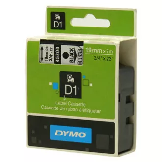 Dymo Original Farbband für Etikettendrucker, Dymo, 45800, S0720820, schwarzer Druck/transparentes Trägermaterial, 7m, 19mm, D1 Dymo Original Farbband für Etikettendrucker, Dymo, 45800, S0720820, schwarzer Druck/transparentes Trägermaterial, 7m, 19mm, D1