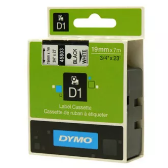 Dymo Original Farbband für Etikettendrucker, Dymo, 45803, S0720830, schwarzer Druck/weißes Trägermaterial, 7m, 19mm, D1 Dymo Original Farbband für Etikettendrucker, Dymo, 45803, S0720830, schwarzer Druck/weißes Trägermaterial, 7m, 19mm, D1