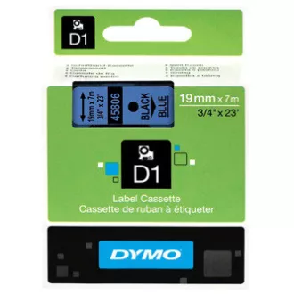 Dymo Original Farbband für Etikettendrucker, Dymo, 45806, S0720860, schwarzer Druck/blaues Trägermaterial, 7m, 19mm, D1 Dymo Original Farbband für Etikettendrucker, Dymo, 45806, S0720860, schwarzer Druck/blaues Trägermaterial, 7m, 19mm, D1