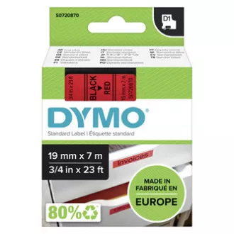 Dymo Original Farbband für Etikettendrucker, Dymo, 45807, S0720870, schwarzer Druck/rotes Trägermaterial, 7m, 19mm, D1 Dymo Original Farbband für Etikettendrucker, Dymo, 45807, S0720870, schwarzer Druck/rotes Trägermaterial, 7m, 19mm, D1