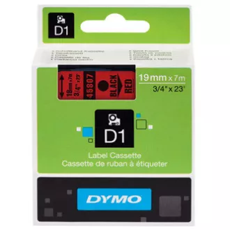 Dymo Original Farbband für Etikettendrucker, Dymo, 45807, S0720870, schwarzer Druck/rotes Trägermaterial, 7m, 19mm, D1 Dymo Original Farbband für Etikettendrucker, Dymo, 45807, S0720870, schwarzer Druck/rotes Trägermaterial, 7m, 19mm, D1