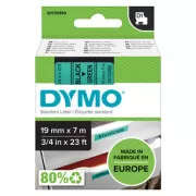 Dymo Original Farbband für Etikettendrucker, Dymo, 45809, S0720890, schwarzer Druck/grünes Trägermaterial, 7m, 19mm, D1