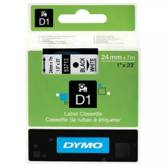 Dymo Original Farbband für Etikettendrucker, Dymo, 53713, S0720930, schwarzer Druck/weißes Trägermaterial, 7m, 24mm, D1 Dymo Original Farbband für Etikettendrucker, Dymo, 53713, S0720930, schwarzer Druck/weißes Trägermaterial, 7m, 24mm, D1