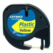 Dymo original Etikettendruckerband, Dymo, 59423, S0721620, schwarzer Druck/gelber Träger, 4m, 12mm, LetraTag Kunststoffband