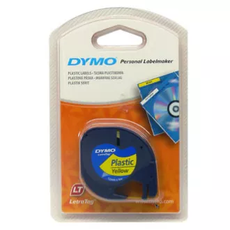Dymo original Etikettendruckerband, Dymo, 59423, S0721620, schwarzer Druck/gelber Träger, 4m, 12mm, LetraTag Kunststoffband