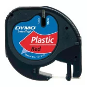 Dymo original Etikettendruckerband, Dymo, 91203, S0721630, schwarzer Druck/rotes Trägermaterial, 4m, 12mm, LetraTag Kunststoffband