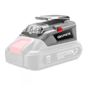 USB-Akkuladegerät und Taschenlampe, 18 V, Energy , Graphit