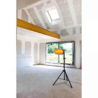 Infrarotheizung NEO TOOLS 90-032, 2000W, IP55, blendfreie gelbe Lampe, zum Beheizen von Böden und Flächen in Lagern und auf Baustellen