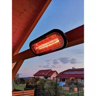 Infrarotheizung NEO TOOLS 90-032, 2000W, IP55, blendfreie gelbe Lampe, zum Beheizen von Böden und Flächen in Lagern und auf Baustellen