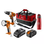 Werkzeugset, kabellos, 04-600-M4K, Bohrer/Akku/Ladegerät/Flasche/Tasche, 18 V, 6-teilig, Neo Tools
