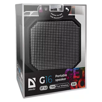 Defender Lautsprecher G16, Li-Ion, 1.0, 5W, schwarz, Lautstärkeregler, LED Hintergrundbeleuchtung, BT 5.0, TWS, 50Hz~20kHz, SELL Defender Lautsprecher G16, Li-Ion, 1.0, 5W, schwarz, Lautstärkeregler, LED Hintergrundbeleuchtung, BT 5.0, TWS, 50Hz~20kHz, SELL