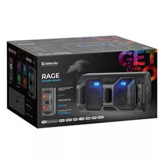 Defender Speaker Rage, Li-Ion, 2.0, 50W, schwarz, Lautstärkeregler, LED Hintergrundbeleuchtung, BT 5.0, TWS, Fernbedienung, 45Hz Defender Speaker Rage, Li-Ion, 2.0, 50W, schwarz, Lautstärkeregler, LED Hintergrundbeleuchtung, BT 5.0, TWS, Fernbedienung, 45Hz