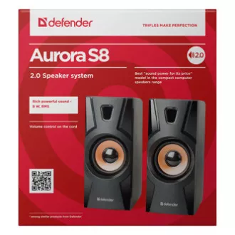 Defender Lautsprecher Aurora S8, 2.0, 8W, schwarz, Lautstärkeregler, 70Hz~20kHz Defender Lautsprecher Aurora S8, 2.0, 8W, schwarz, Lautstärkeregler, 70Hz~20kHz