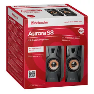 Defender Lautsprecher Aurora S8, 2.0, 8W, schwarz, Lautstärkeregler, 70Hz~20kHz Defender Lautsprecher Aurora S8, 2.0, 8W, schwarz, Lautstärkeregler, 70Hz~20kHz