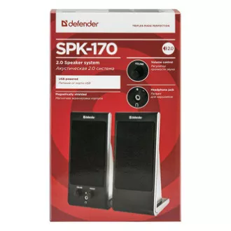 Defender-Lautsprecher SPK-170, 2.0, 4W, schwarz, Lautstärkeregler, magnetisch abgeschirmtes Gehäuse, Kopfhöreranschluss, 200Hz~18k Defender-Lautsprecher SPK-170, 2.0, 4W, schwarz, Lautstärkeregler, magnetisch abgeschirmtes Gehäuse, Kopfhöreranschluss, 200Hz~18k