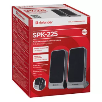 Defender-Lautsprecher SPK-225, 2.0, 4W, grau, Lautstärkeregler, magnetisch abgeschirmtes Gehäuse, Kopfhöreranschluss, 200Hz~18kHz Defender-Lautsprecher SPK-225, 2.0, 4W, grau, Lautstärkeregler, magnetisch abgeschirmtes Gehäuse, Kopfhöreranschluss, 200Hz~18kHz
