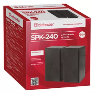 Defender Lautsprecher SPK 240, 2.0, 2x3W, schwarz, Lautstärkeregler, Holz, 100Hz~18kHz Defender Lautsprecher SPK 240, 2.0, 2x3W, schwarz, Lautstärkeregler, Holz, 100Hz~18kHz