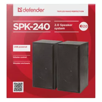 Defender Lautsprecher SPK 240, 2.0, 2x3W, schwarz, Lautstärkeregler, Holz, 100Hz~18kHz Defender Lautsprecher SPK 240, 2.0, 2x3W, schwarz, Lautstärkeregler, Holz, 100Hz~18kHz