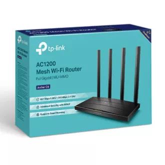 TP-LINK Router Archer C6 V3 2.4GHz und 5GHz, Extender, Access Point, IPv6, 1200Mbps, externe feste Antenne, 802.11ac, Gigabit pr