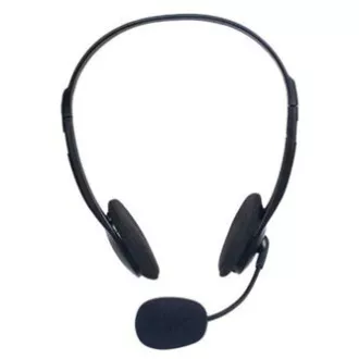 Defender Aura HN-102, Kopfhörer mit Mikrofon, Lautstärkeregler, schwarz, offen, 2x 3,5 mm Klinke