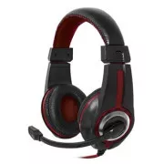 Defender Warhead G-185, Gaming-Headset mit Mikrofon, Lautstärkeregler, schwarz und rot, 2x 3,5 mm Klinke