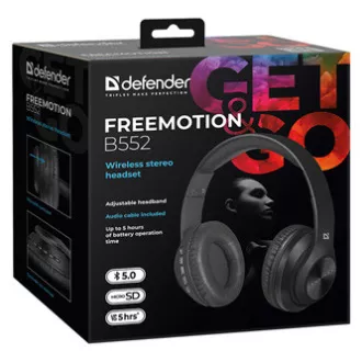 Defender FreeMotion B552 Headset mit Mikrofon, schnurlos, schwarz, 2.0, 40 mm USB-Treiber Defender FreeMotion B552 Headset mit Mikrofon, schnurlos, schwarz, 2.0, 40 mm USB-Treiber