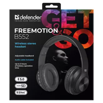 Defender FreeMotion B552 Headset mit Mikrofon, schnurlos, schwarz, 2.0, 40 mm USB-Treiber Defender FreeMotion B552 Headset mit Mikrofon, schnurlos, schwarz, 2.0, 40 mm USB-Treiber